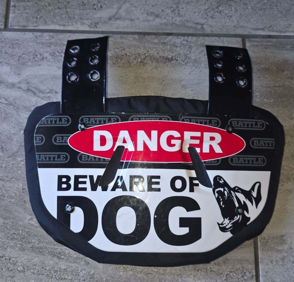 Battle Sports Beware of Dog Football Back Plate